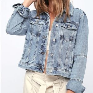 Free People Rumors Acid Wash Denim Jacket (RARE)